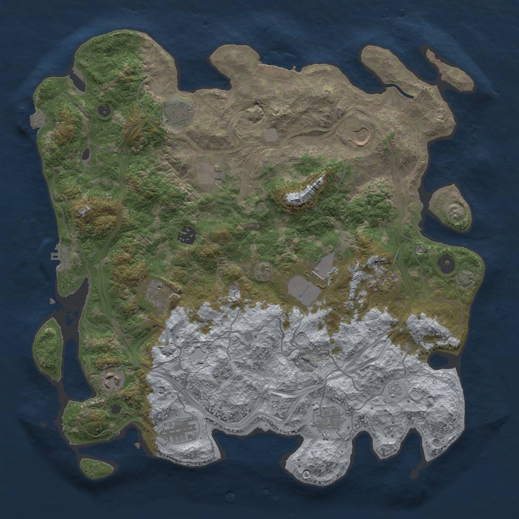Rust Map: Procedural Map, Size: 4250, Seed: 399626, 19 Monuments