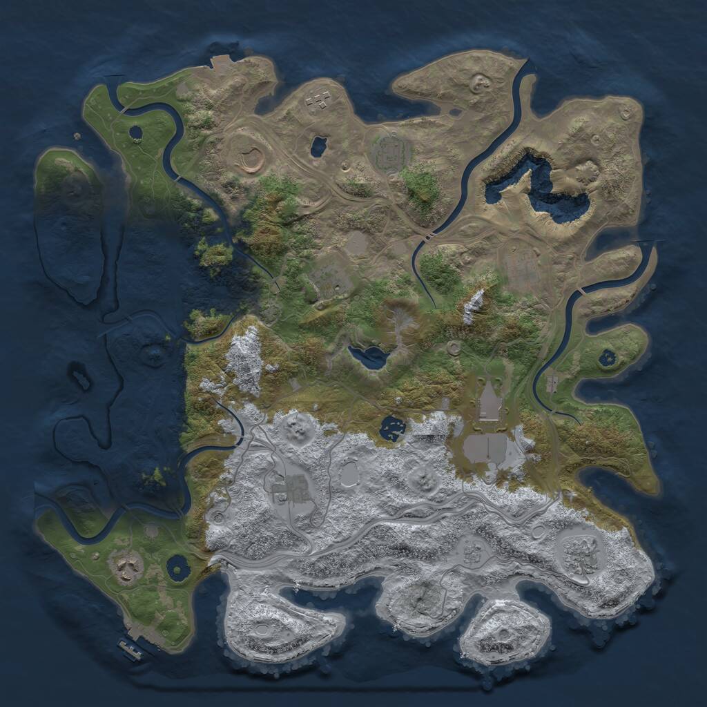 Rust Map: Procedural Map, Size: 4250, Seed: 483807, 15 Monuments