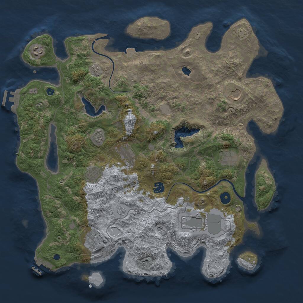 Rust Map: Procedural Map, Size: 4000, Seed: 1005734126, 15 Monuments