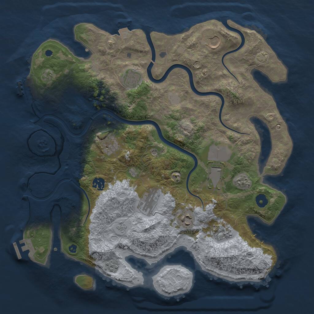 Rust Map: Procedural Map, Size: 3700, Seed: 6845524, 15 Monuments