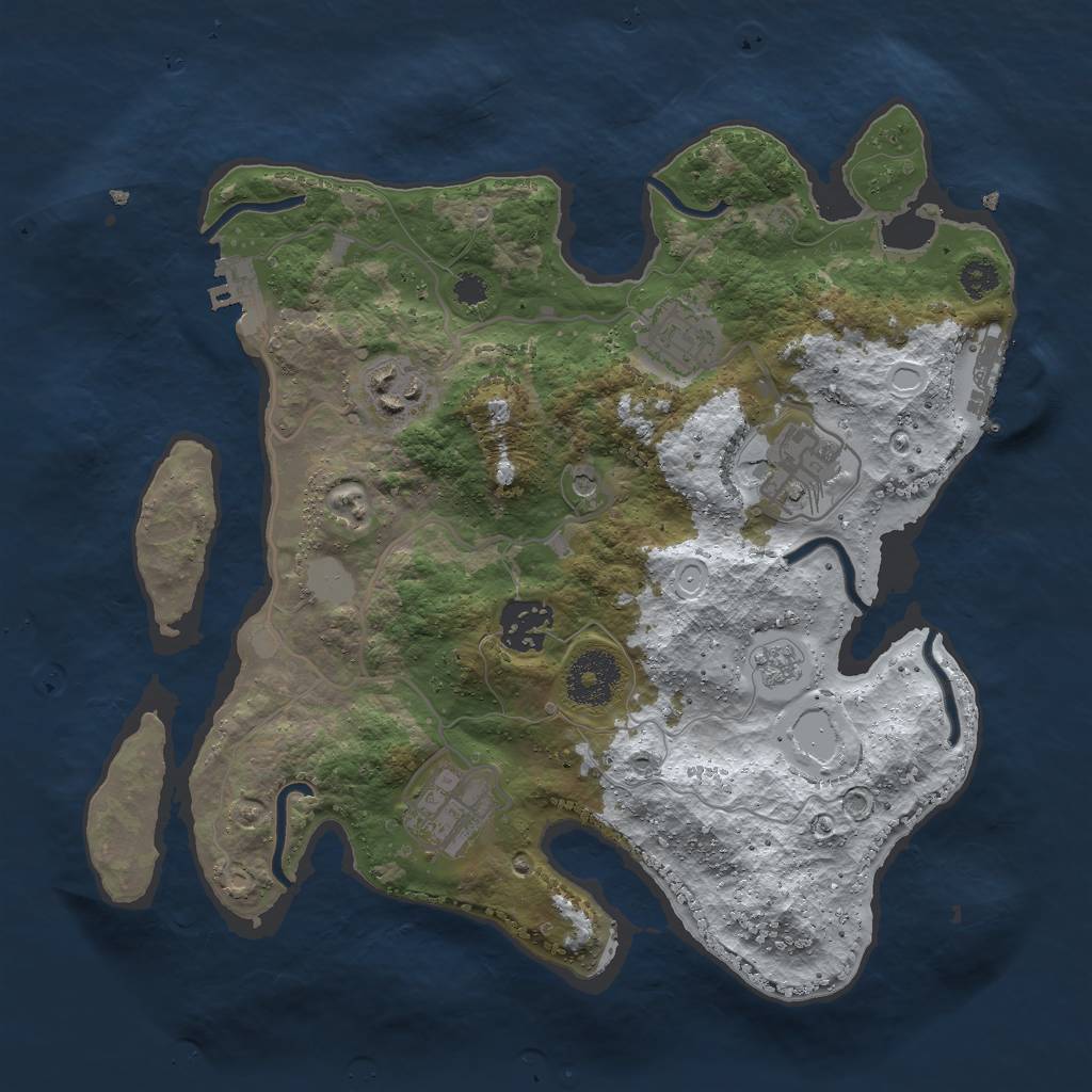 Rust Map: Procedural Map, Size: 3000, Seed: 352, 14 Monuments