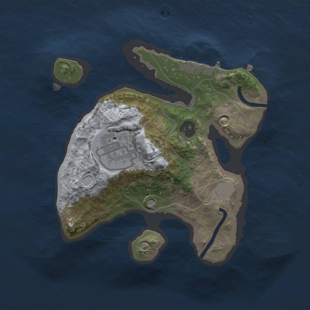 Rust Map: Procedural Map, Size: 2000, Seed: 987528742, 5 Monuments