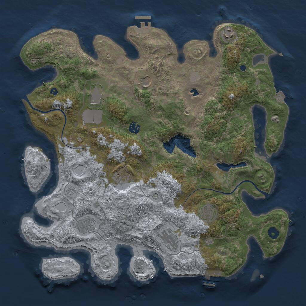 Rust Map: Procedural Map, Size: 4000, Seed: 65433454, 15 Monuments