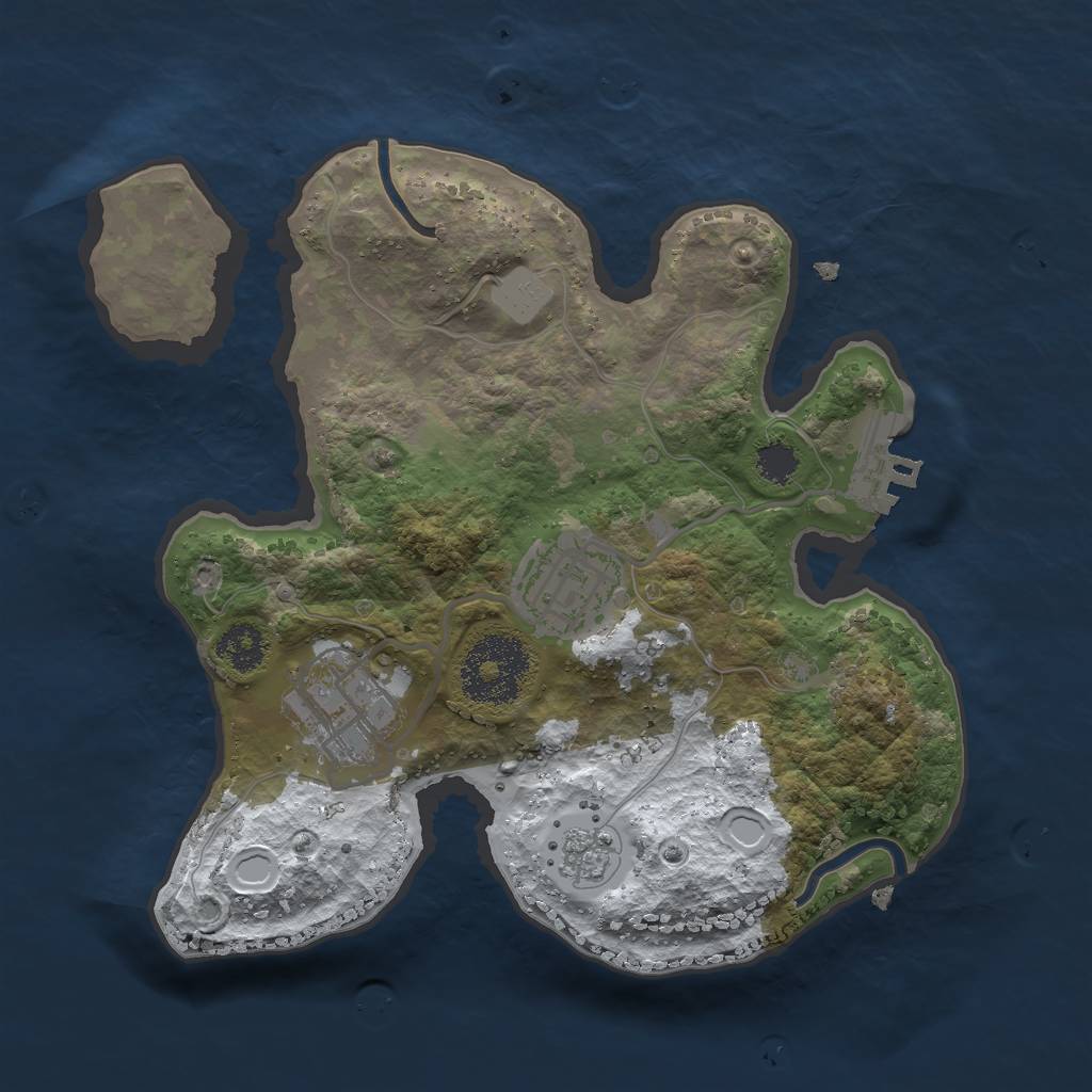 Rust Map: Procedural Map, Size: 2350, Seed: 2035498, 9 Monuments