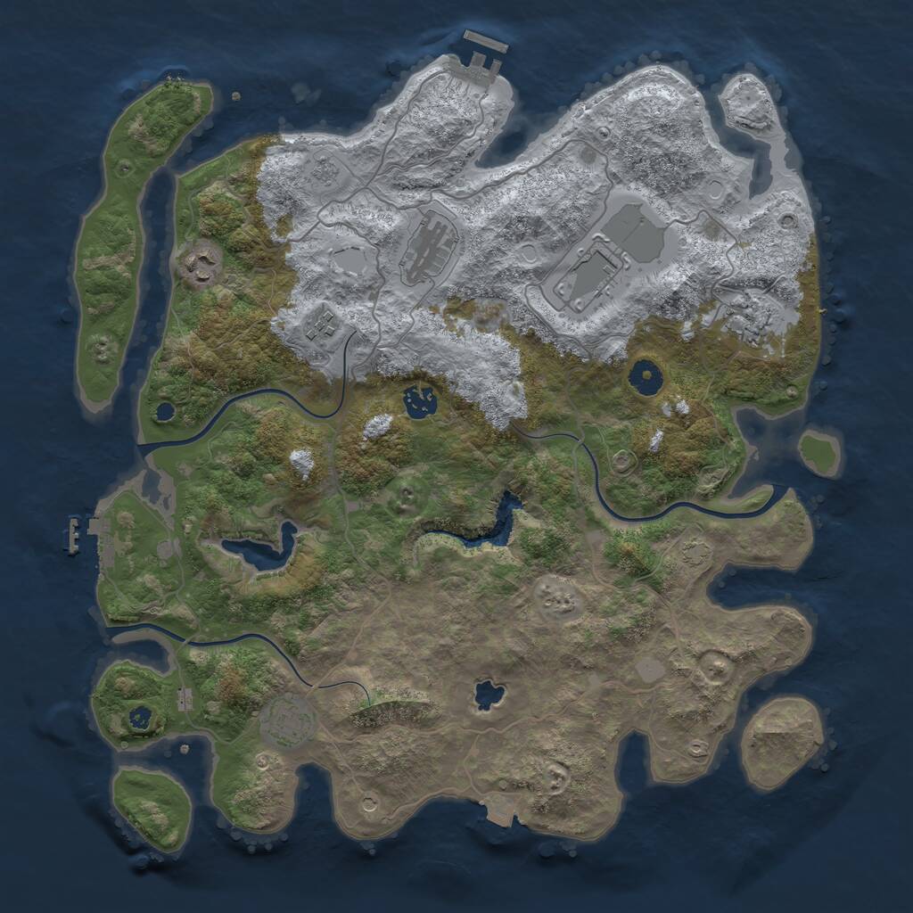 Rust Map: Procedural Map, Size: 4050, Seed: 46335487, 13 Monuments
