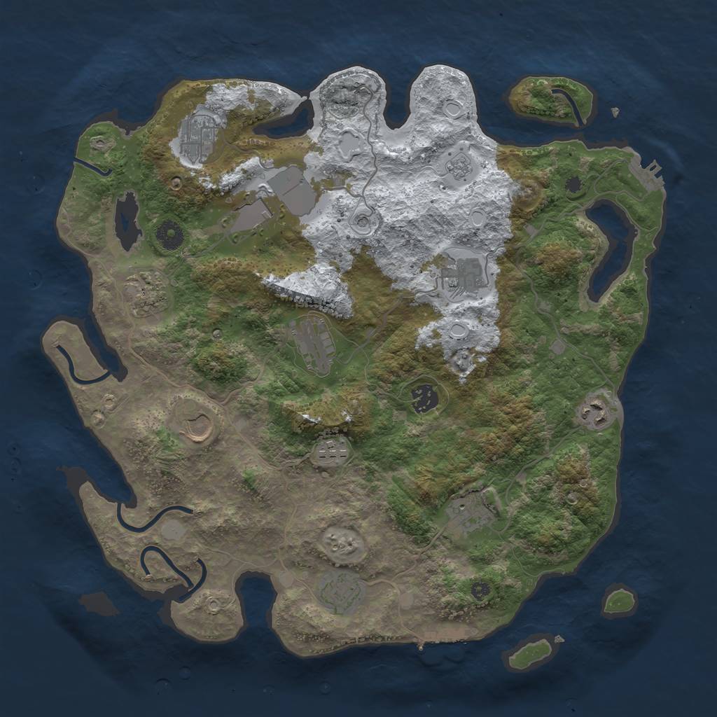 Rust Map: Procedural Map, Size: 3850, Seed: 257662167, 20 Monuments