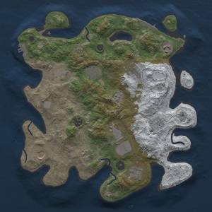 Thumbnail Rust Map: Procedural Map, Size: 3500, Seed: 990668296, 20 Monuments