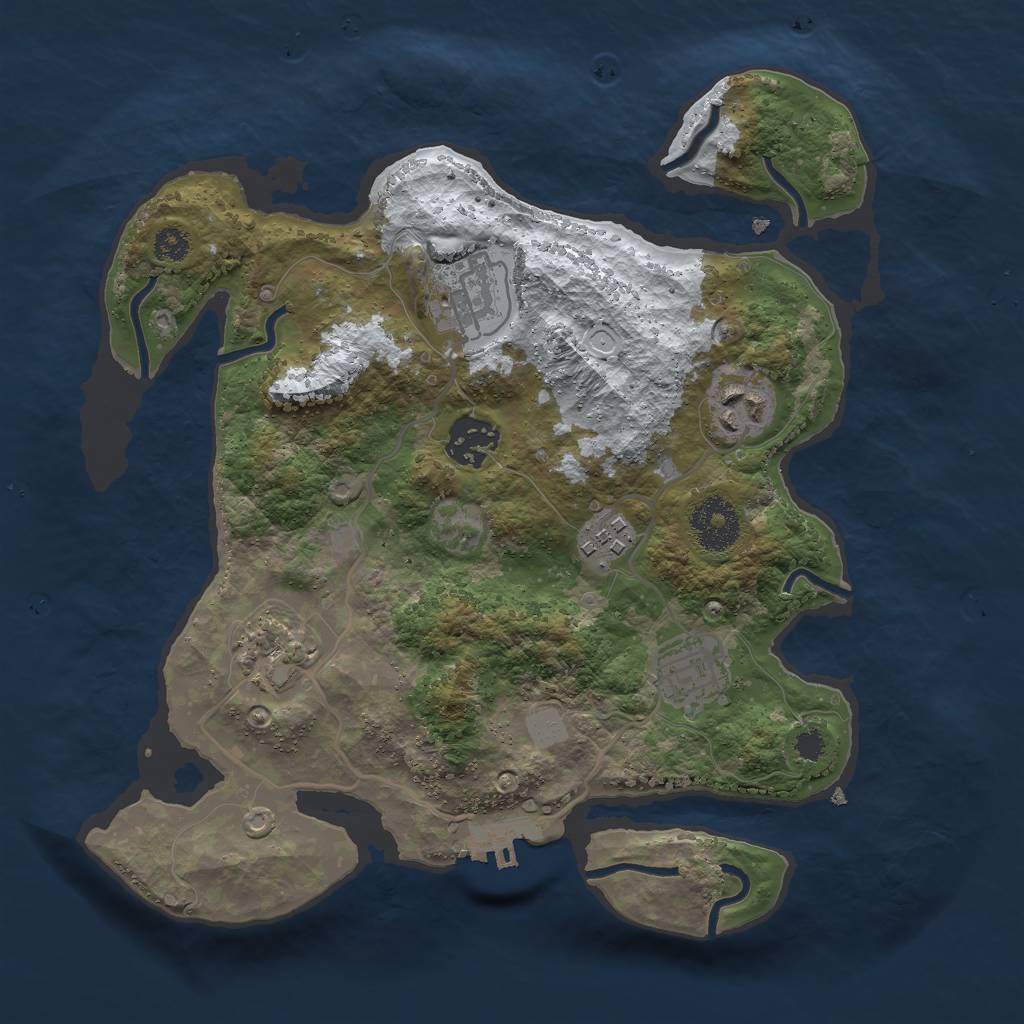 Rust Map: Procedural Map, Size: 3000, Seed: 1647186534, 12 Monuments