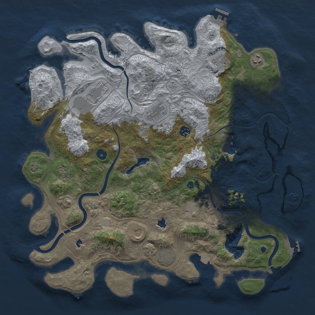 Rust Map: Procedural Map, Size: 4500, Seed: 1987, 16 Monuments