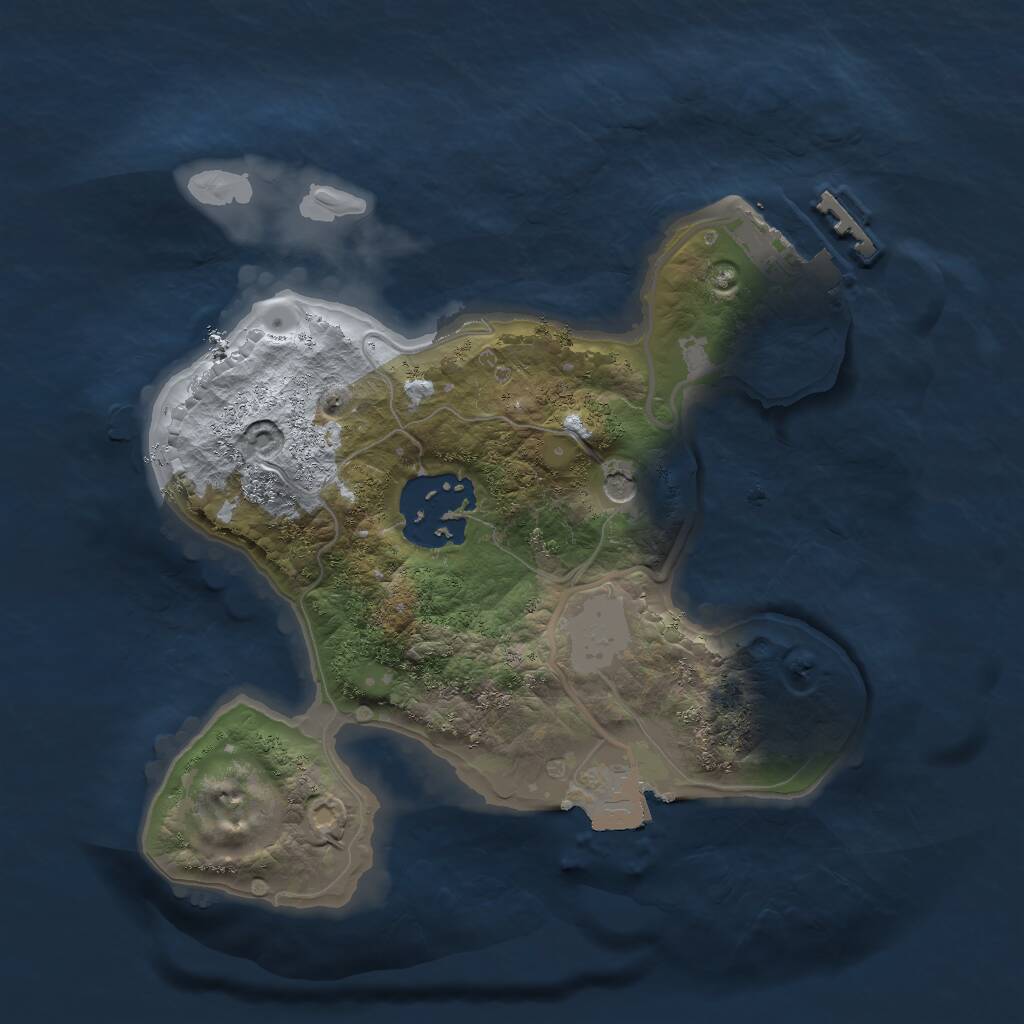 Rust Map: Procedural Map, Size: 2000, Seed: 7777, 4 Monuments