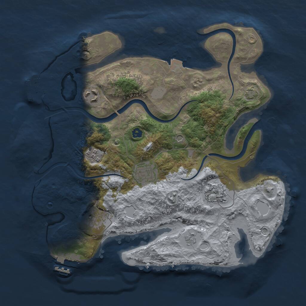 Rust Map: Procedural Map, Size: 3000, Seed: 1516197378, 11 Monuments