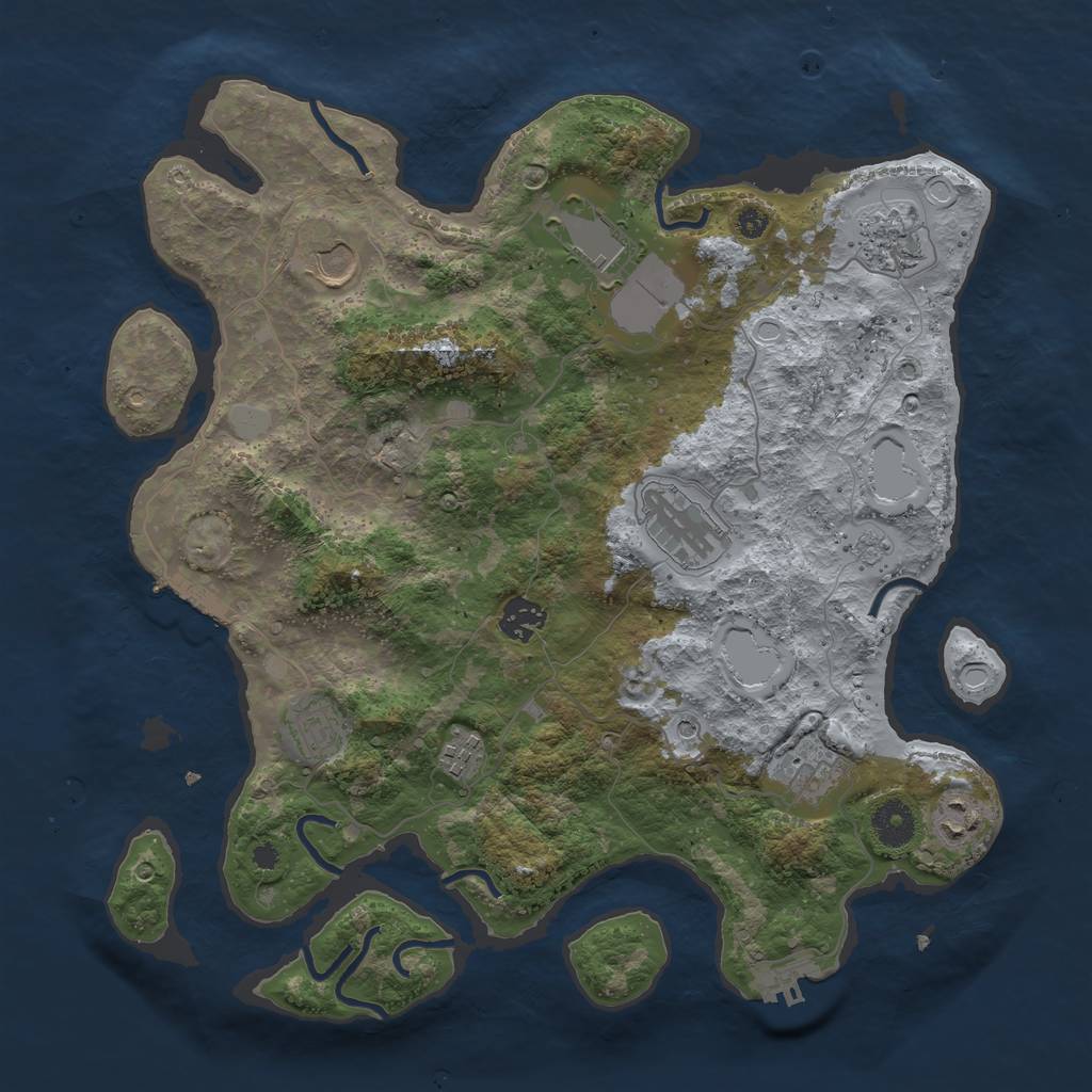 Rust Map: Procedural Map, Size: 3700, Seed: 141695979, 16 Monuments