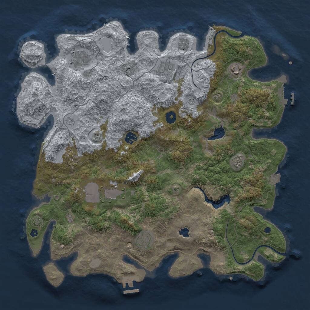 Rust Map: Procedural Map, Size: 4000, Seed: 69420183, 14 Monuments