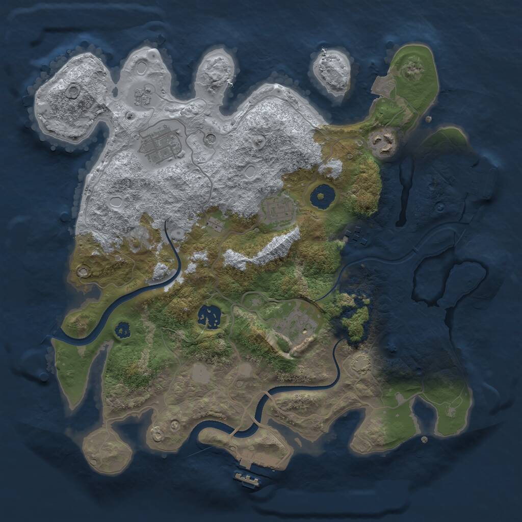 Rust Map: Procedural Map, Size: 3250, Seed: 69420183, 12 Monuments