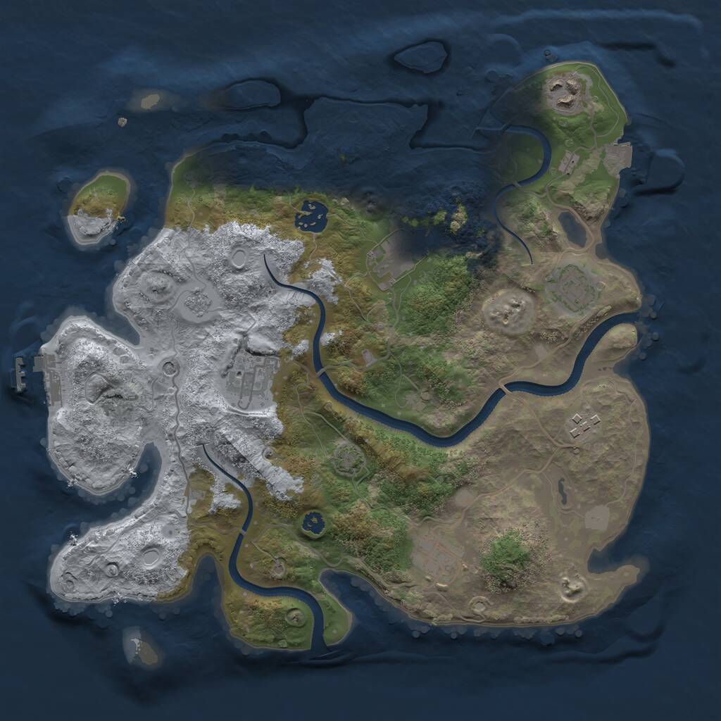 Rust Map: Procedural Map, Size: 3300, Seed: 4000, 12 Monuments