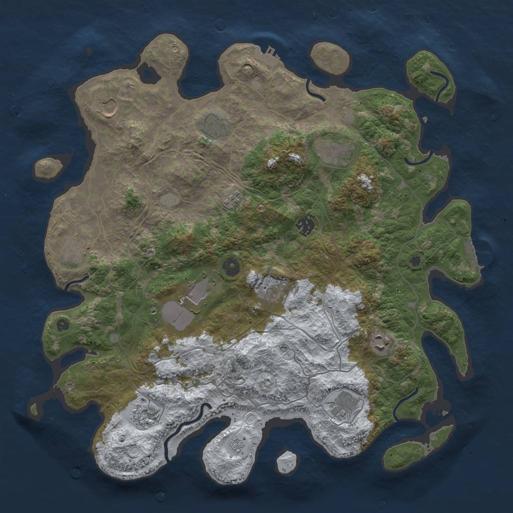 Rust Map: Procedural Map, Size: 4250, Seed: 1031, 20 Monuments