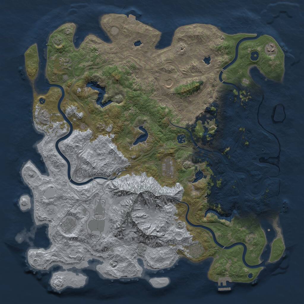 Rust Map: Procedural Map, Size: 5000, Seed: 2315355, 16 Monuments