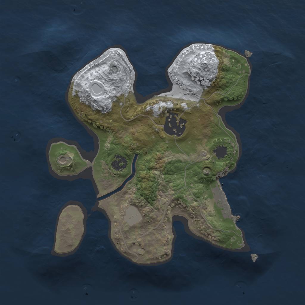 Rust Map: Procedural Map, Size: 2000, Seed: 65434, 7 Monuments