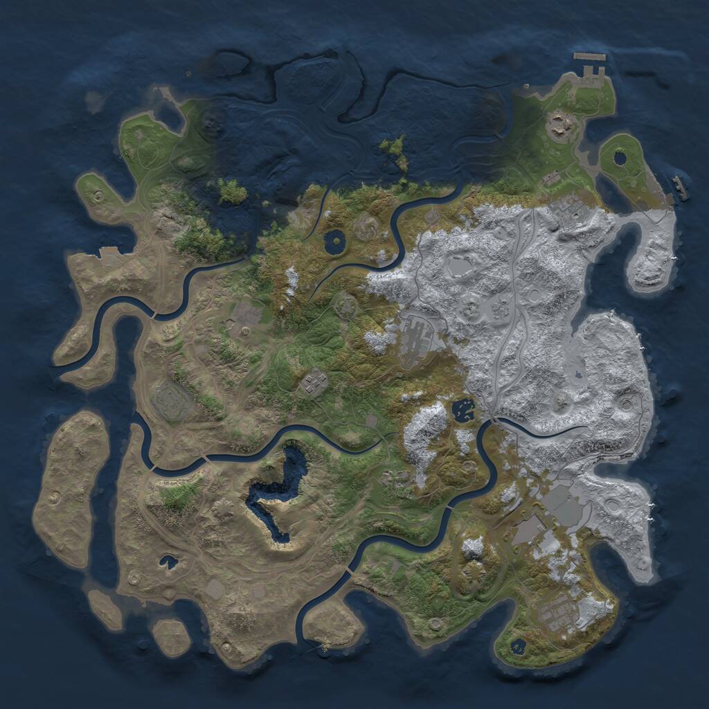Rust Map: Procedural Map, Size: 4456, Seed: 1990366640, 16 Monuments