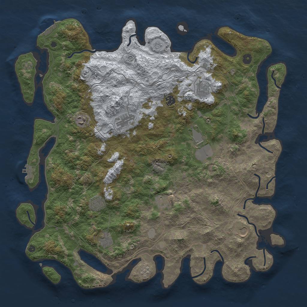 Rust Map: Procedural Map, Size: 4600, Seed: 4797197, 19 Monuments