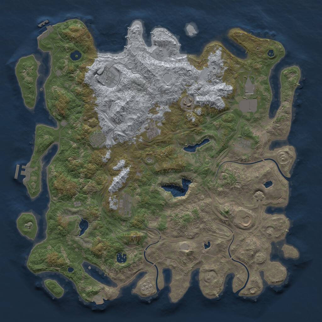 Rust Map: Procedural Map, Size: 4600, Seed: 4797197, 17 Monuments