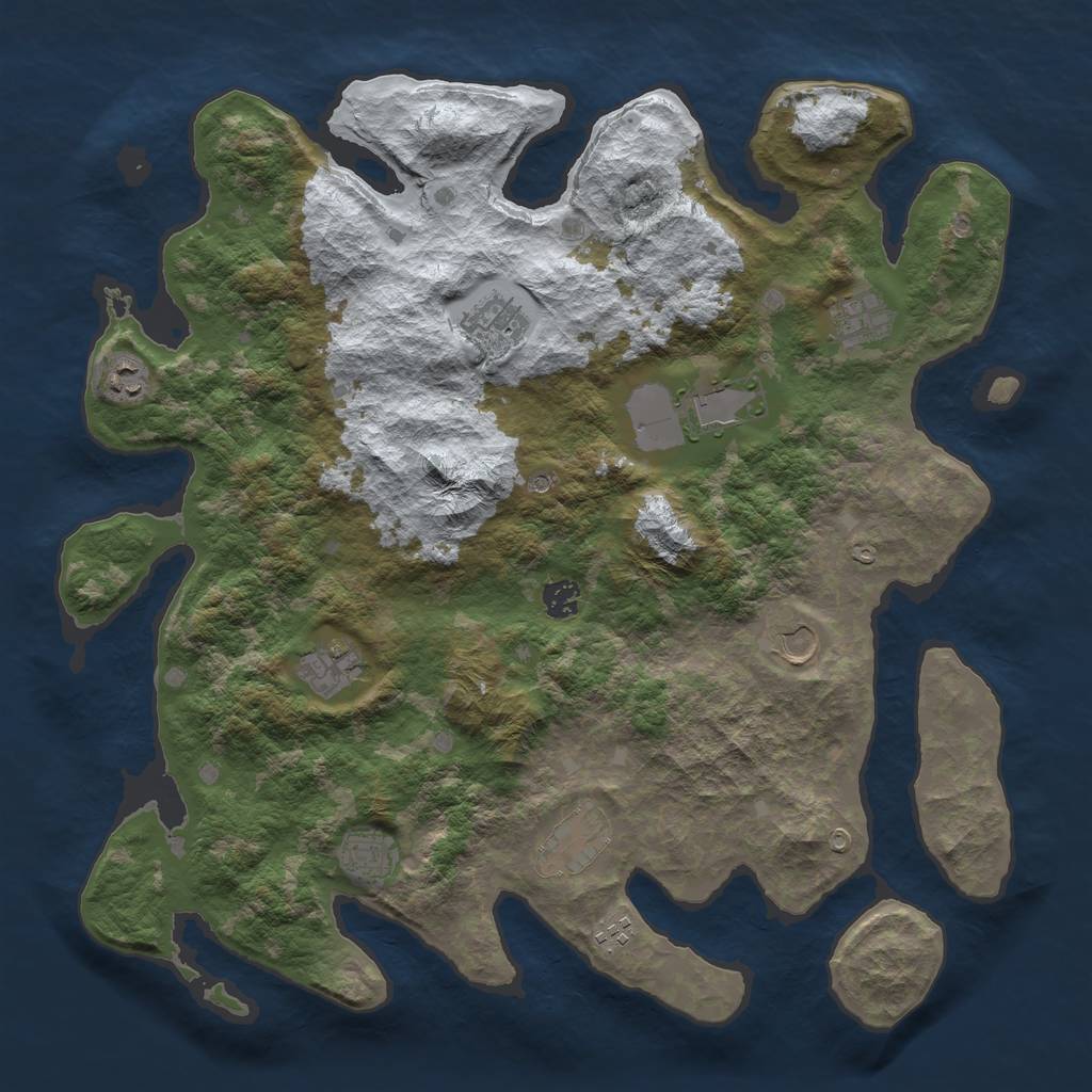 Rust Map: Barren, Size: 4250, Seed: 1772355644, 13 Monuments