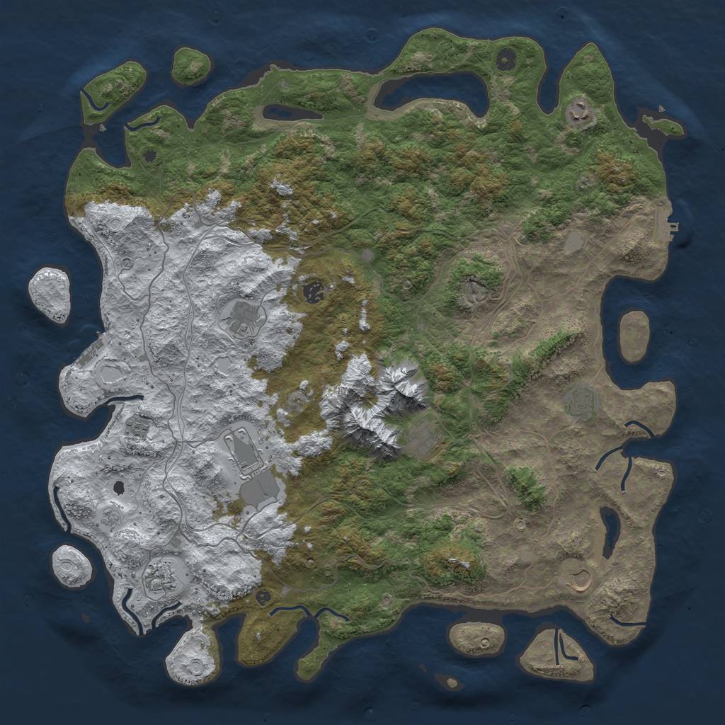 Rust Map: Procedural Map, Size: 5000, Seed: 20724595, 18 Monuments