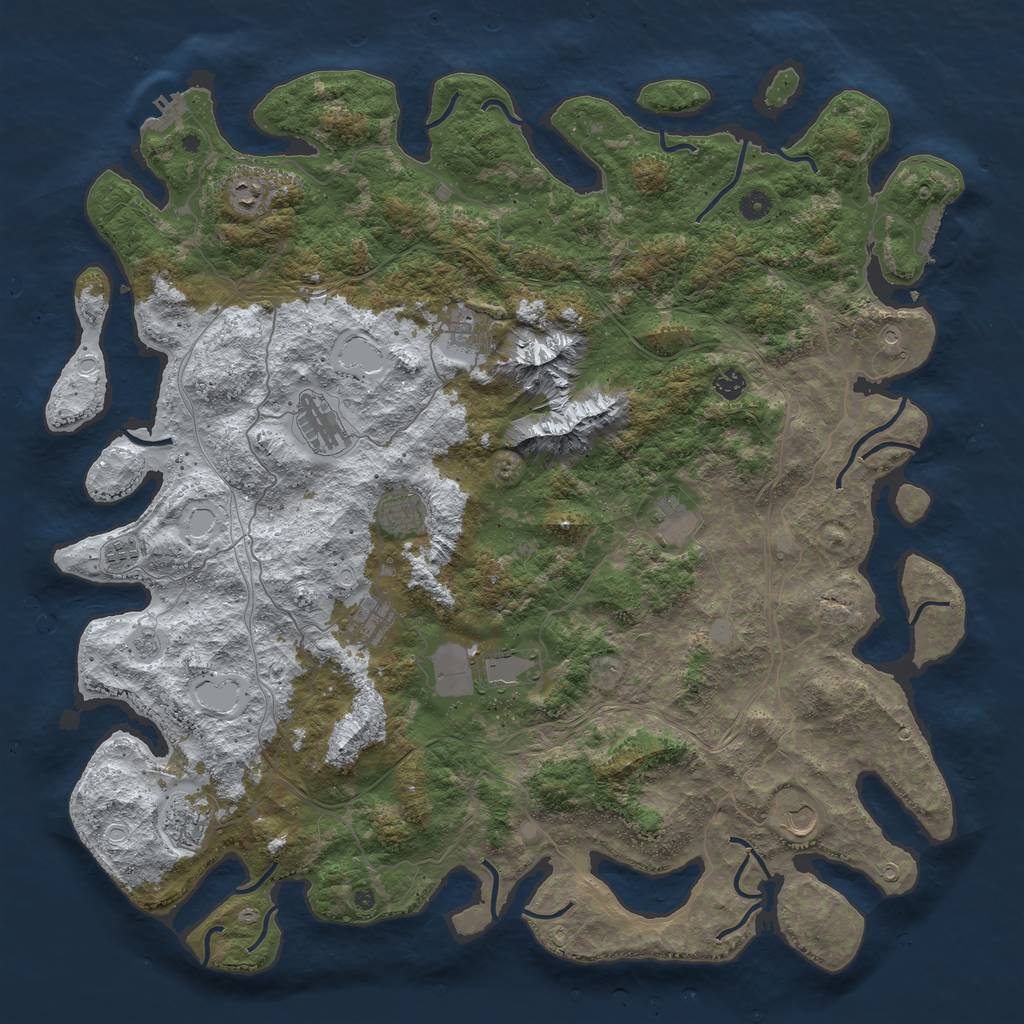 Rust Map: Procedural Map, Size: 5000, Seed: 14761926, 20 Monuments