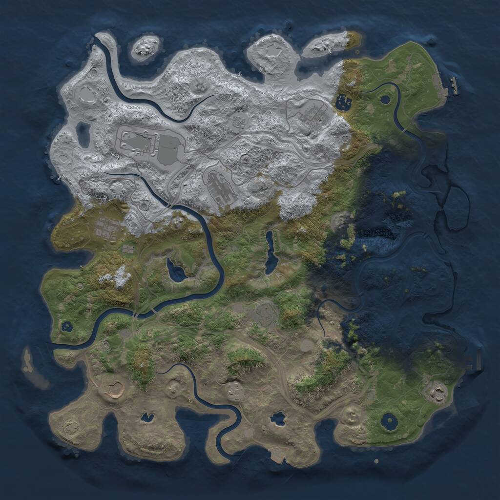 Rust Map: Procedural Map, Size: 4500, Seed: 158669287, 15 Monuments