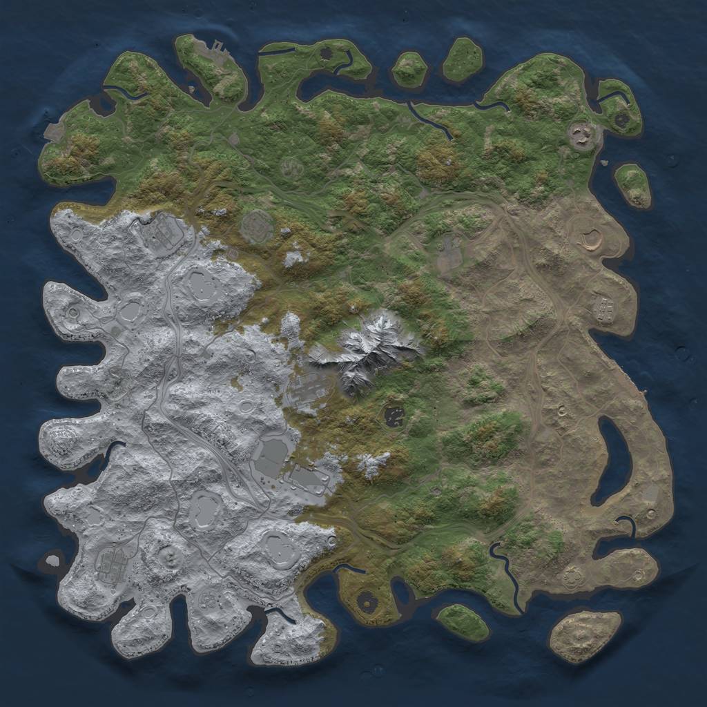 Rust Map: Procedural Map, Size: 5000, Seed: 20555295, 18 Monuments