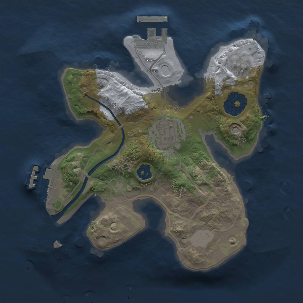 Rust Map: Procedural Map, Size: 2000, Seed: 785078609, 4 Monuments