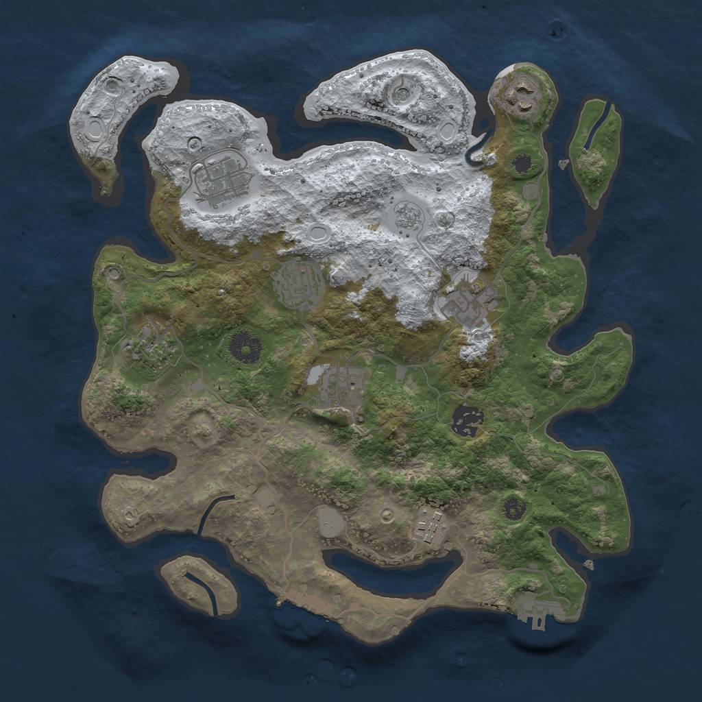 Rust Map: Procedural Map, Size: 3250, Seed: 4312323, 17 Monuments