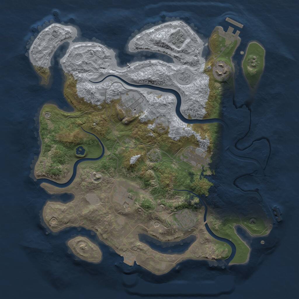 Rust Map: Procedural Map, Size: 3250, Seed: 4312323, 12 Monuments