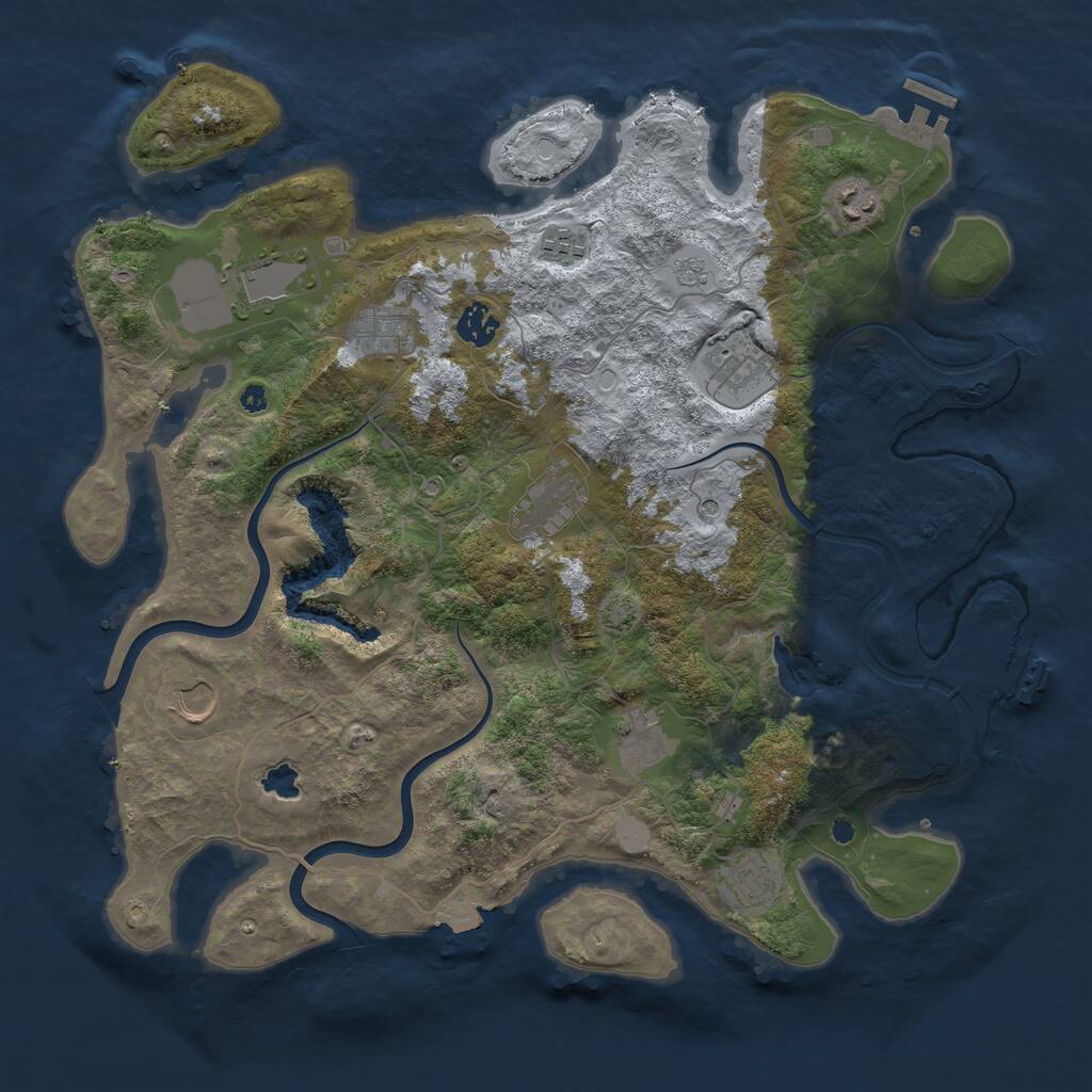 Rust Map: Procedural Map, Size: 4000, Seed: 71892118, 16 Monuments