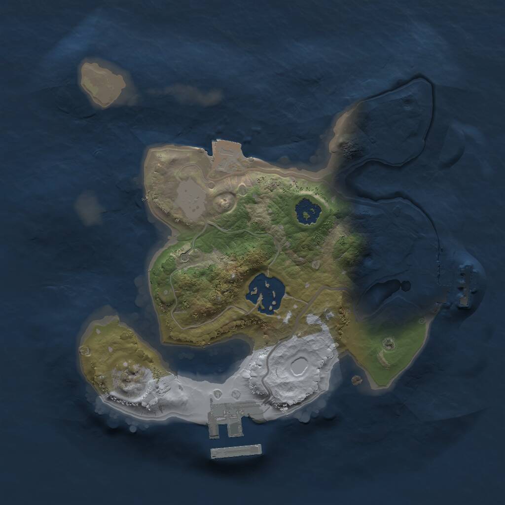 Rust Map: Procedural Map, Size: 2000, Seed: 1185, 4 Monuments
