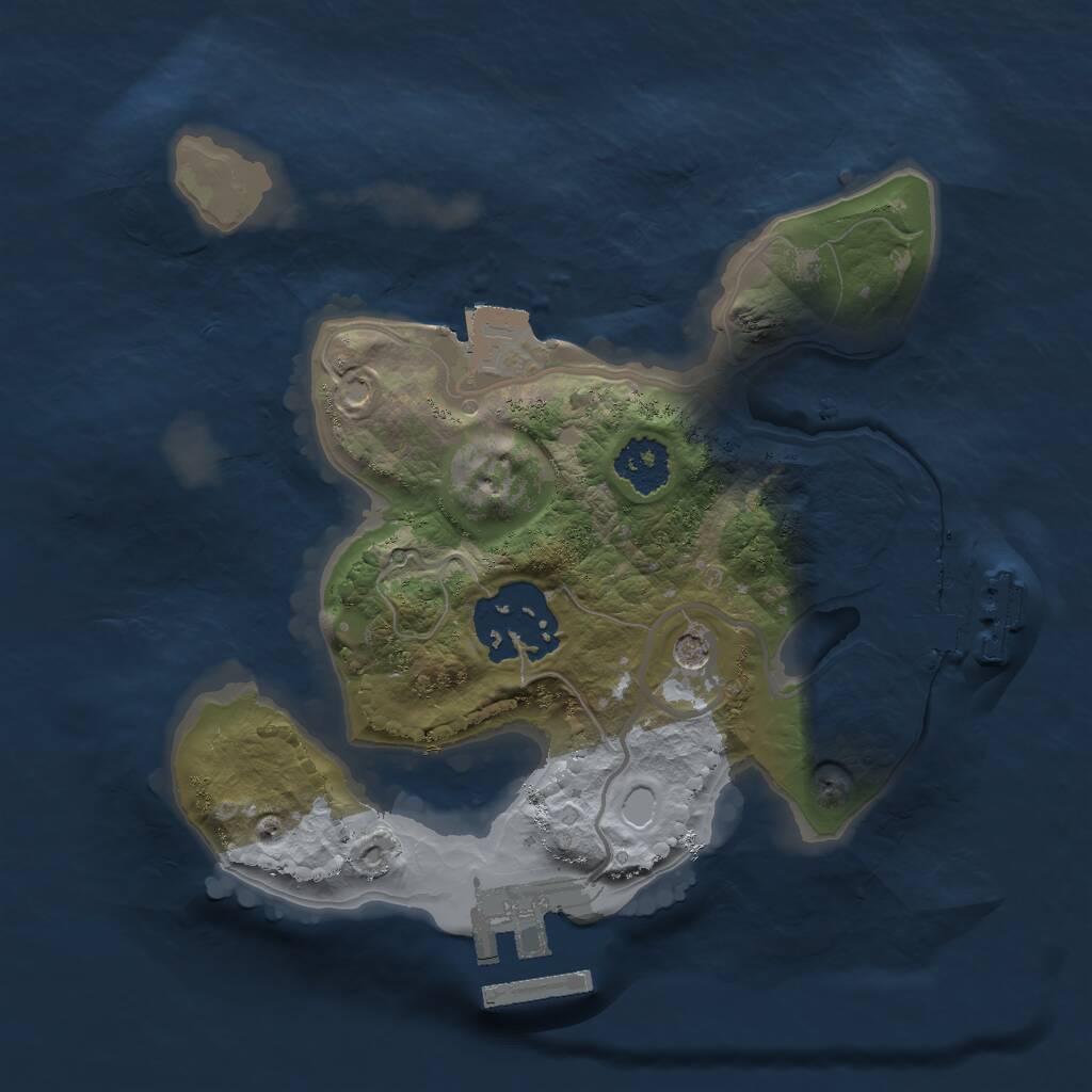 Rust Map: Procedural Map, Size: 2000, Seed: 1185, 5 Monuments