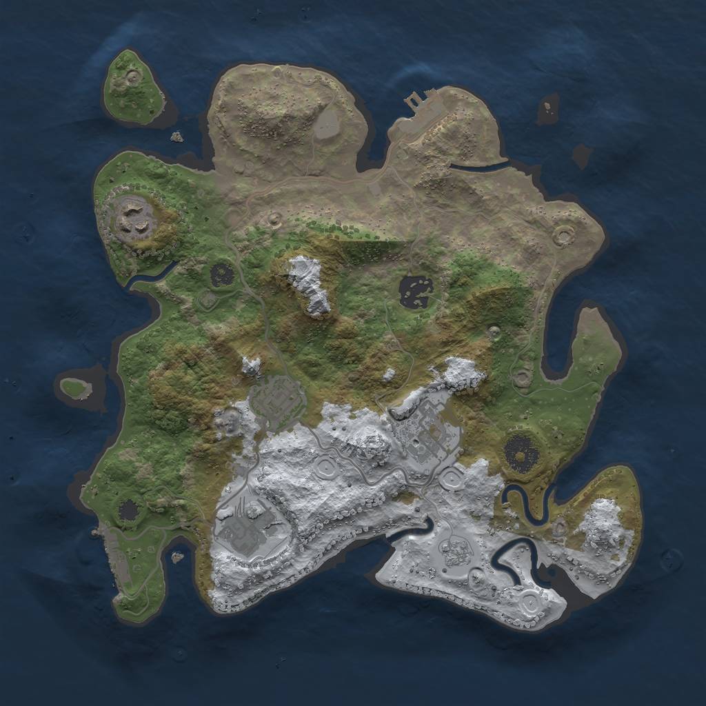 Rust Map: Procedural Map, Size: 3000, Seed: 245602, 13 Monuments