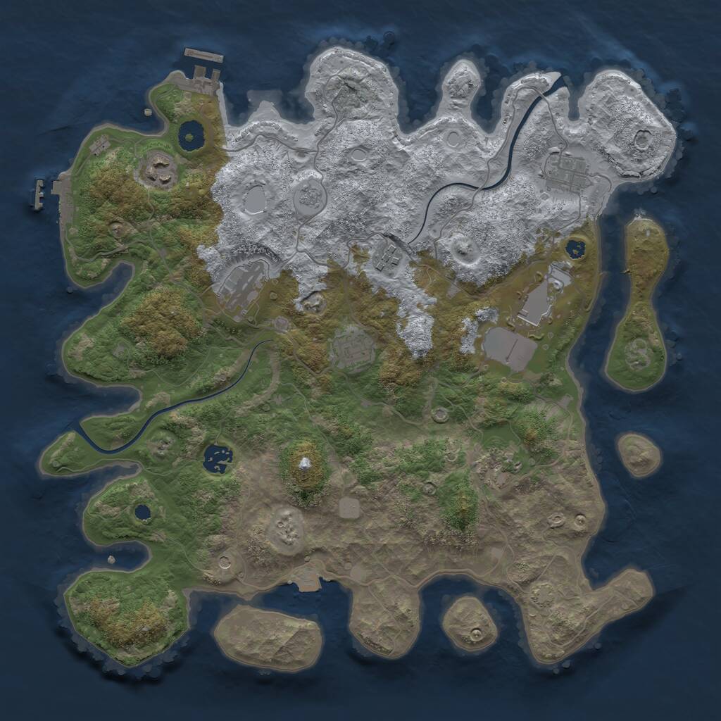 Rust Map: Procedural Map, Size: 3750, Seed: 828971589, 14 Monuments