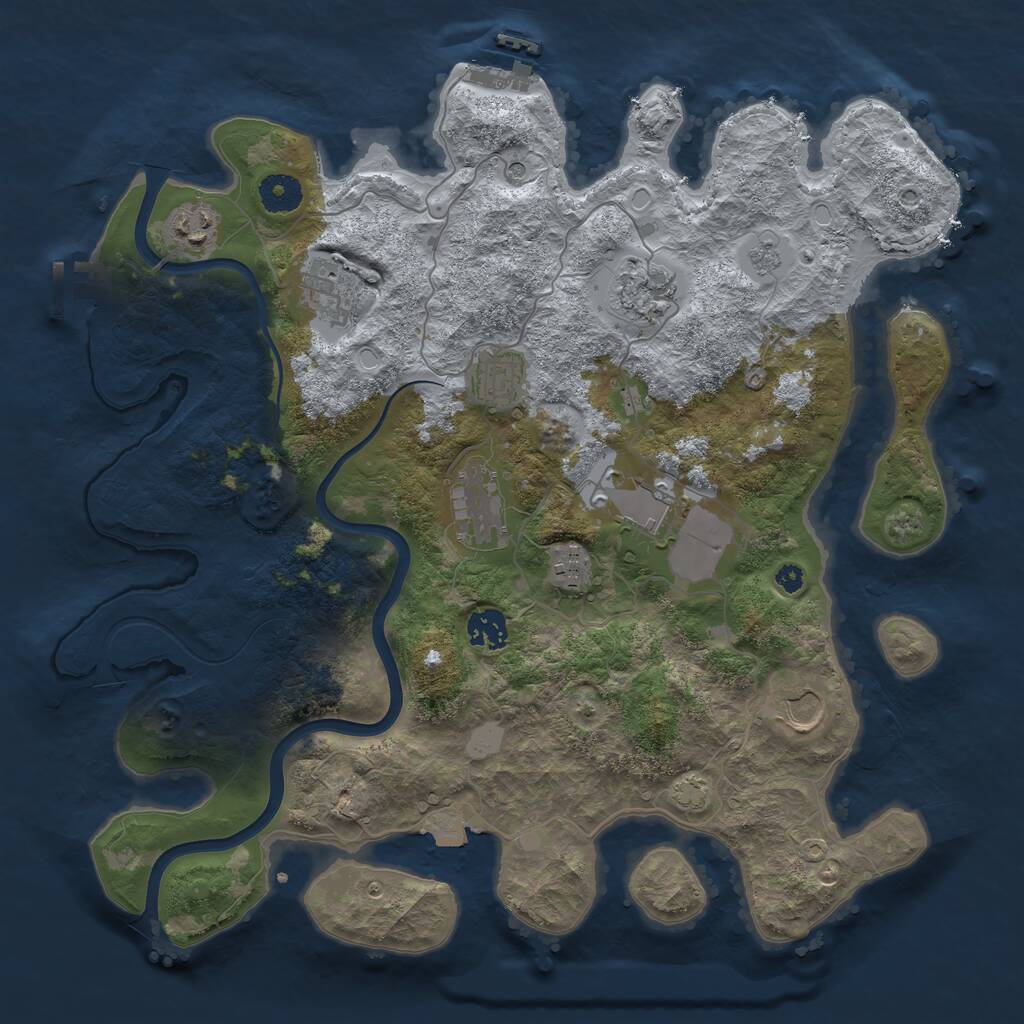Rust Map: Procedural Map, Size: 3750, Seed: 828971589, 15 Monuments
