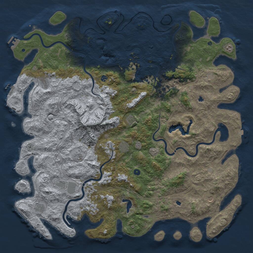 Rust Map: Procedural Map, Size: 6000, Seed: 645413856, 17 Monuments