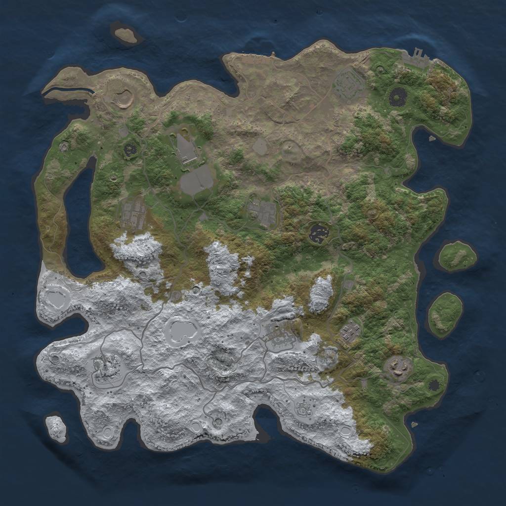 Rust Map: Procedural Map, Size: 4000, Seed: 102580, 19 Monuments