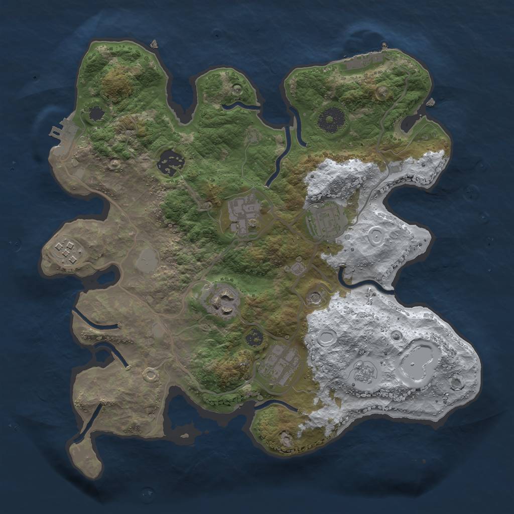 Rust Map: Procedural Map, Size: 3000, Seed: 1772802966, 15 Monuments