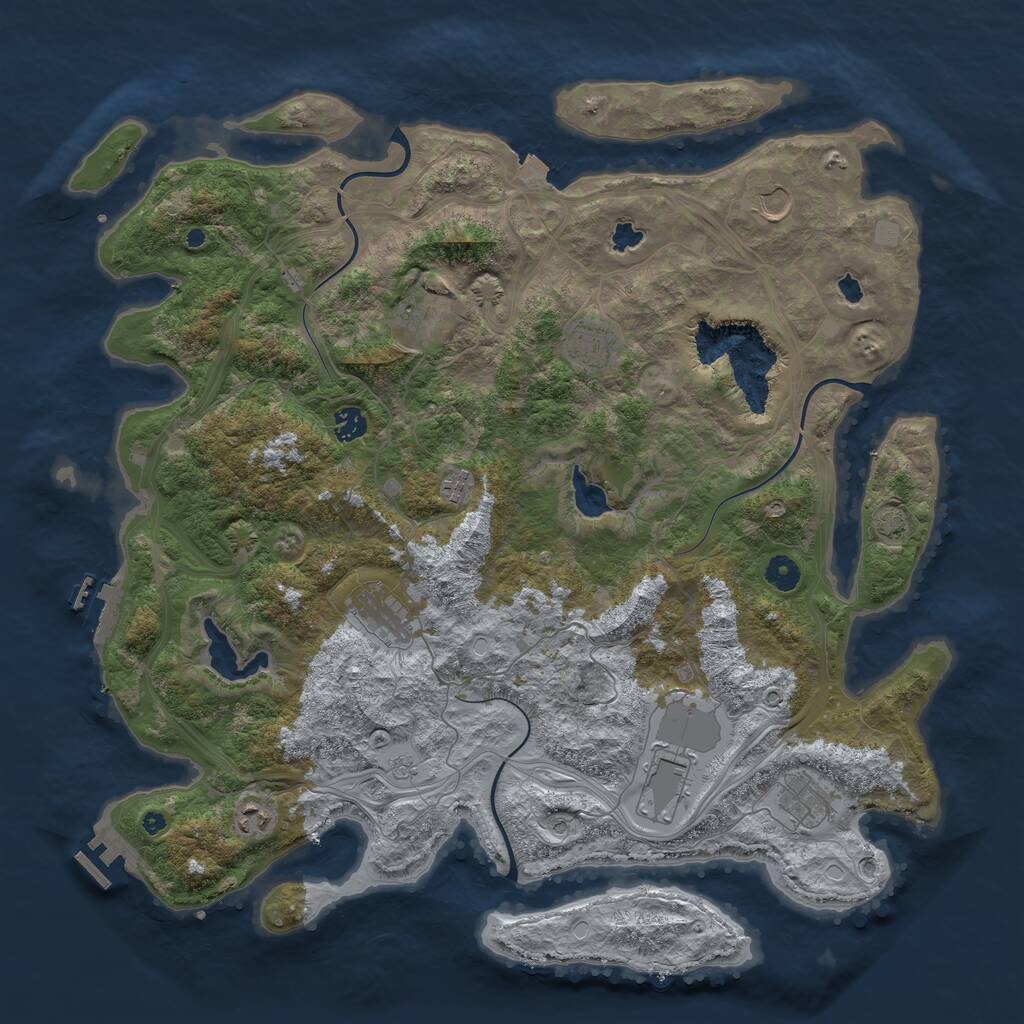 Rust Map: Procedural Map, Size: 4500, Seed: 223658, 15 Monuments