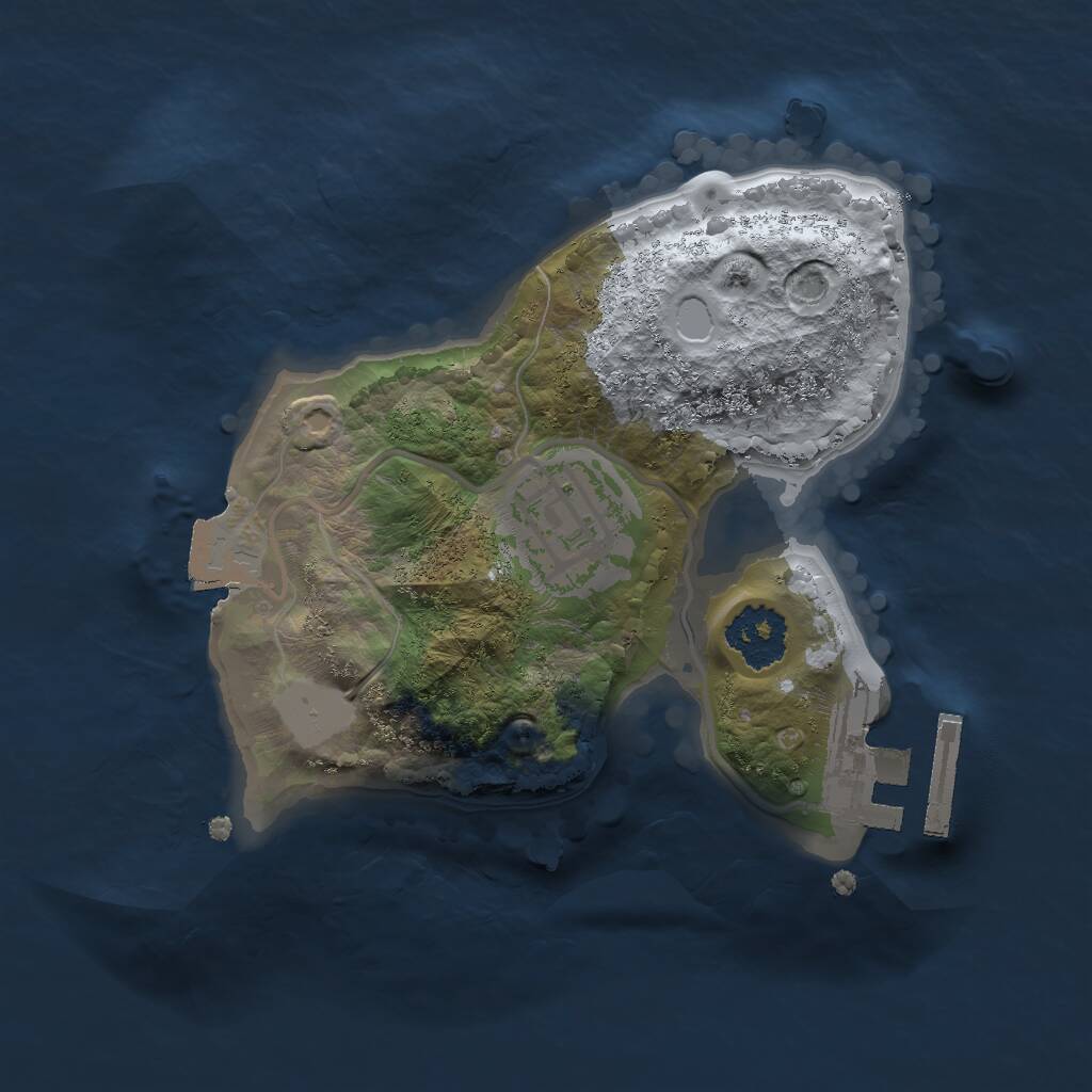 Rust Map: Procedural Map, Size: 1800, Seed: 858434, 3 Monuments
