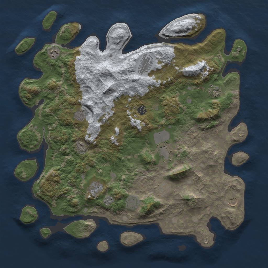 Rust Map: Barren, Size: 4502, Seed: 560792, 14 Monuments