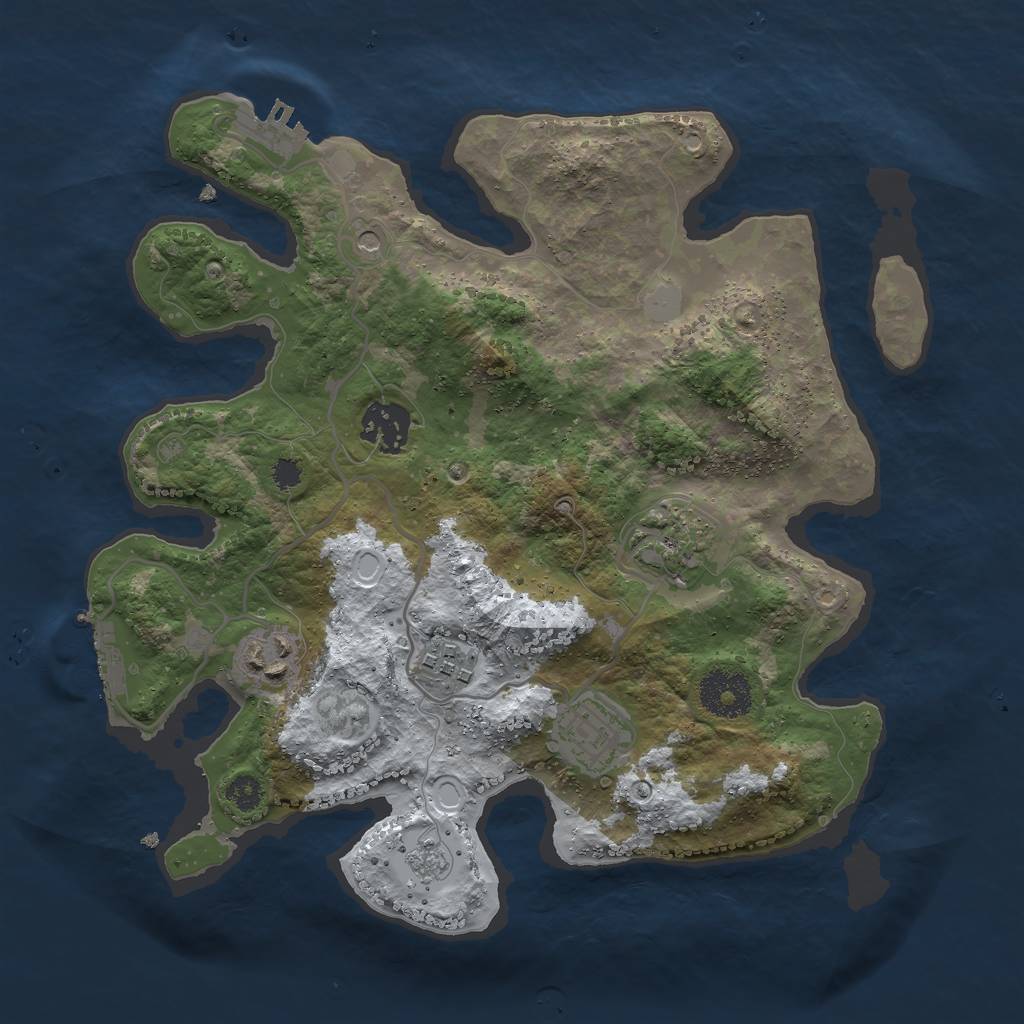 Rust Map: Procedural Map, Size: 3000, Seed: 54330, 14 Monuments