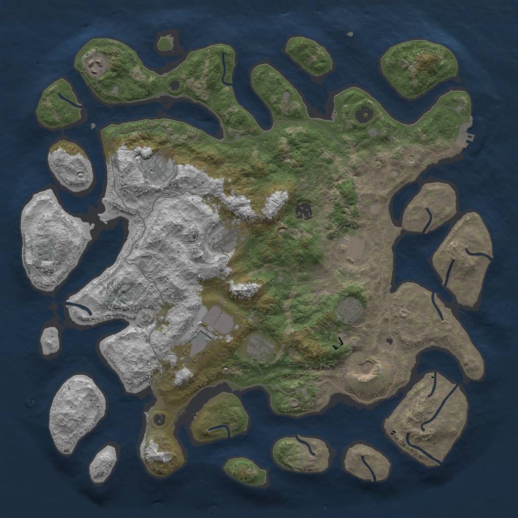 Rust Map: Procedural Map, Size: 4500, Seed: 31, 14 Monuments