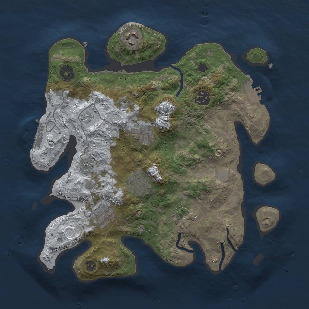 Rust Map: Procedural Map, Size: 3000, Seed: 30000091, 15 Monuments