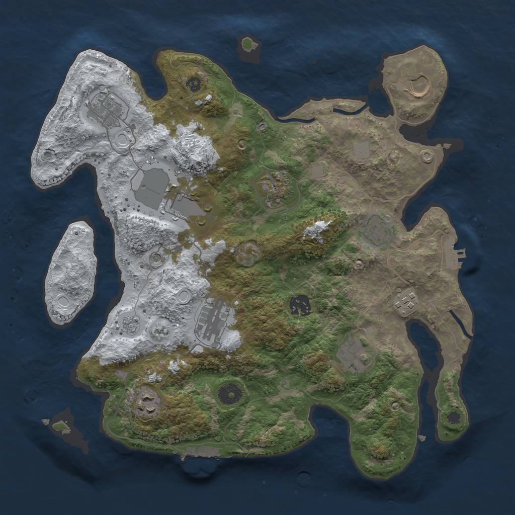 Rust Map: Procedural Map, Size: 3500, Seed: 2022052111, 19 Monuments