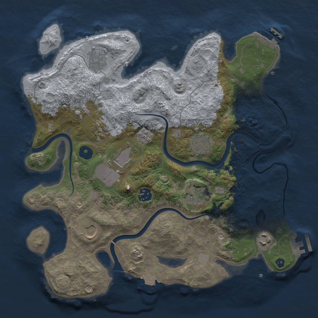 Rust Map: Procedural Map, Size: 3500, Seed: 116117049, 15 Monuments